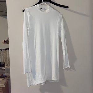 White long sleeve turtle neck dress large